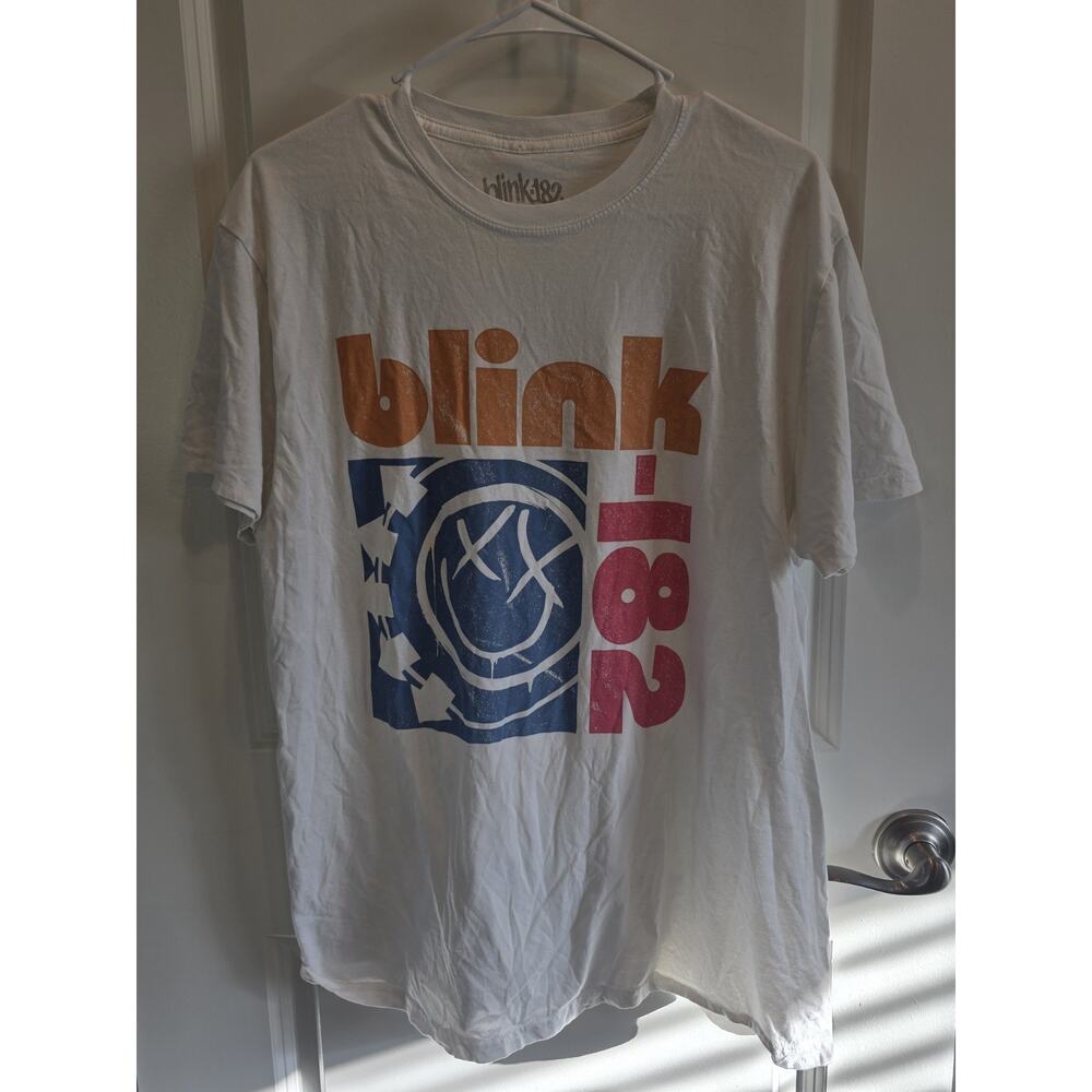 blink 182 Mens White T-Shirt, Pre-owned, Good Condition